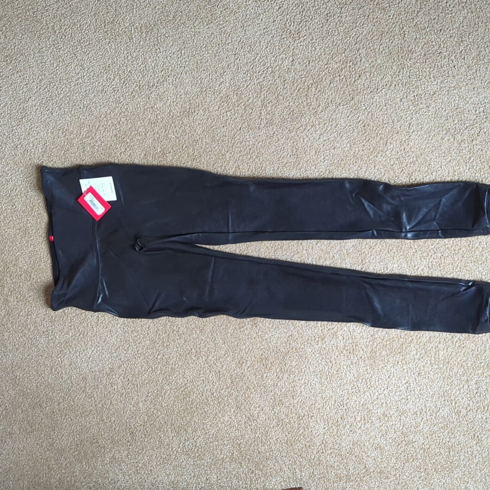 Spanx Black Faux Leather Leggings - S/P